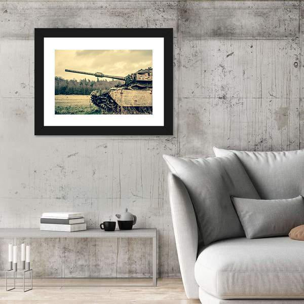 View Of Old Tank Canvas Wall Art-3 Horizontal-Gallery Wrap-25" x 16"-Tiaracle