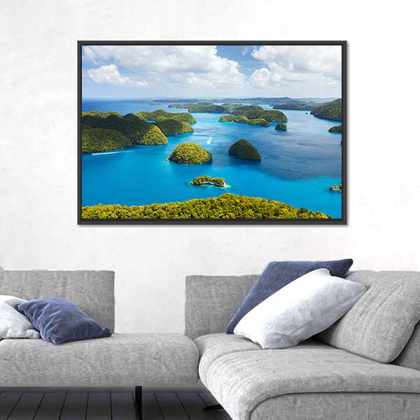 View Of Palau Islands Canvas Wall Art-3 Horizontal-Gallery Wrap-25&quot; x 16&quot;-Tiaracle