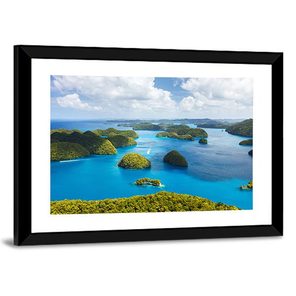 View Of Palau Islands Canvas Wall Art-5 Horizontal-Gallery Wrap-22" x 12"-Tiaracle