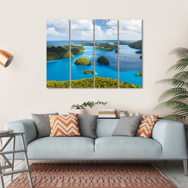 View Of Palau Islands Canvas Wall Art-4 Horizontal-Gallery Wrap-34" x 24"-Tiaracle