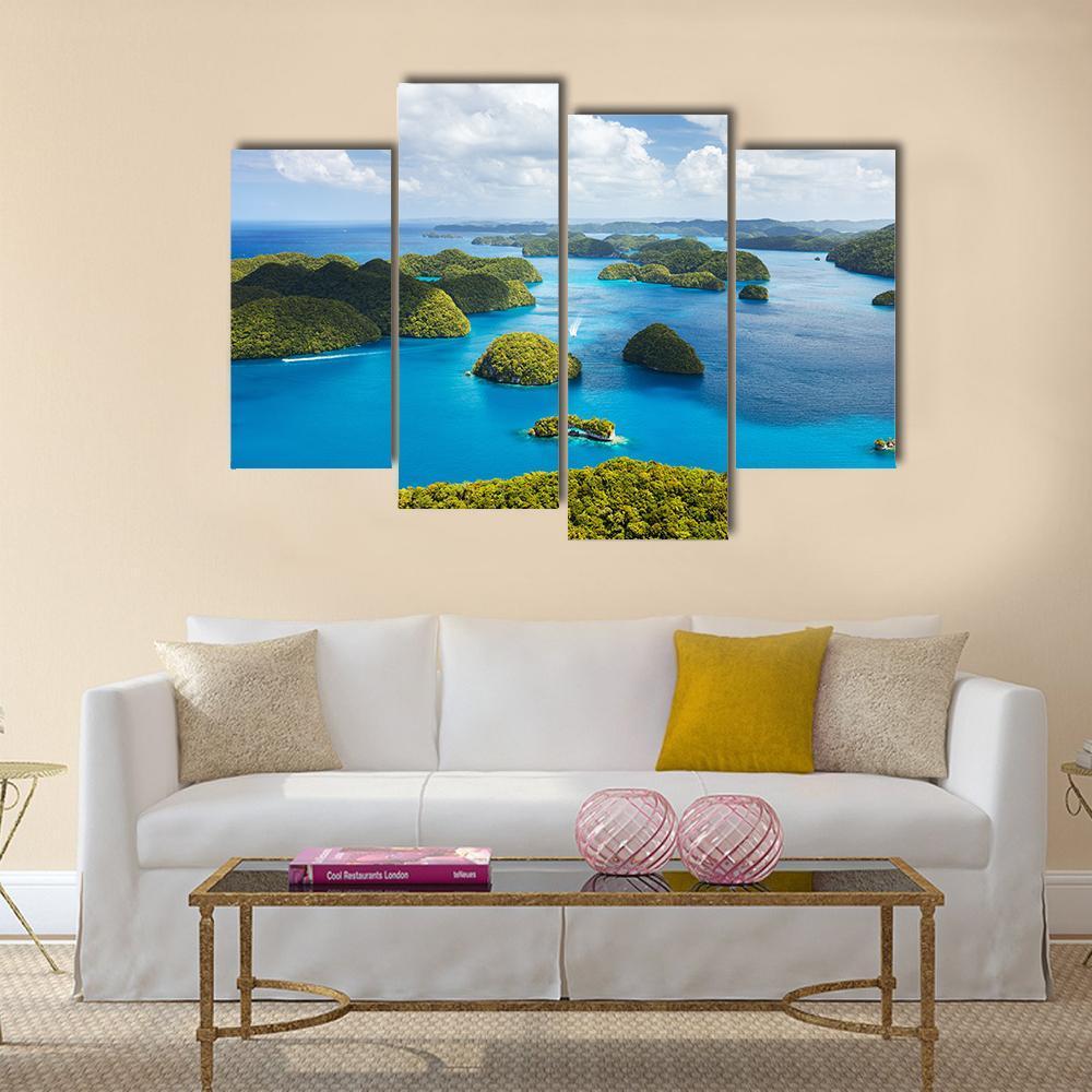 View Of Palau Islands Canvas Wall Art-4 Pop-Gallery Wrap-50" x 32"-Tiaracle