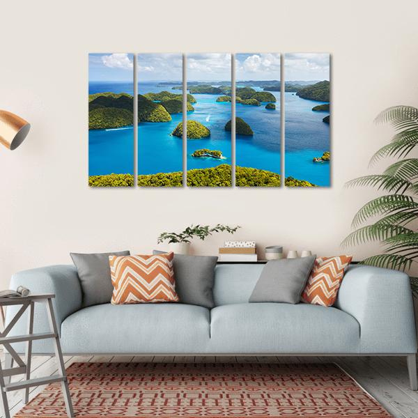 View Of Palau Islands Canvas Wall Art-5 Horizontal-Gallery Wrap-22" x 12"-Tiaracle