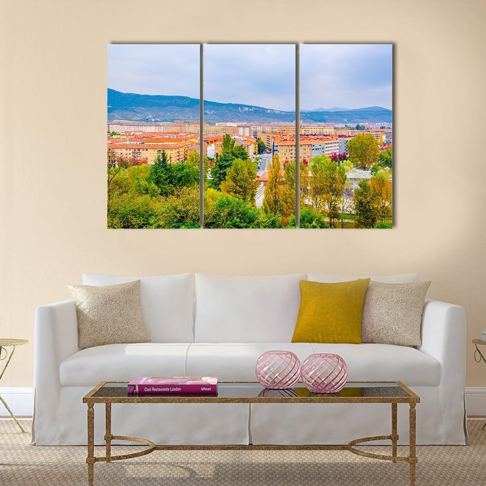 View Of Pamplona Canvas Wall Art-3 Horizontal-Gallery Wrap-37&quot; x 24&quot;-Tiaracle