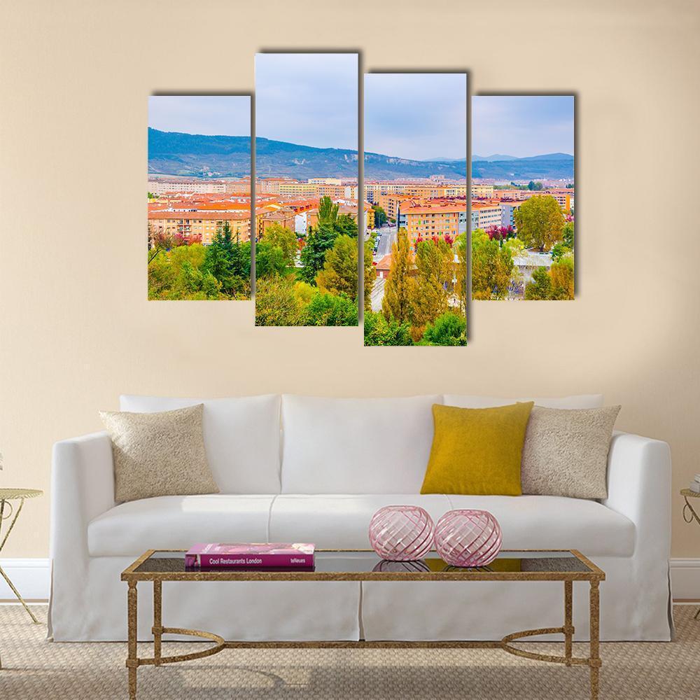 View Of Pamplona Canvas Wall Art-4 Pop-Gallery Wrap-50&quot; x 32&quot;-Tiaracle
