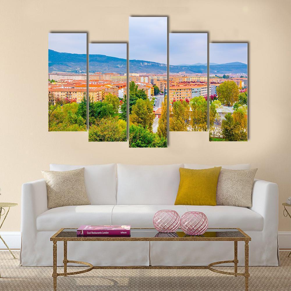 View Of Pamplona Canvas Wall Art-5 Pop-Gallery Wrap-47&quot; x 32&quot;-Tiaracle