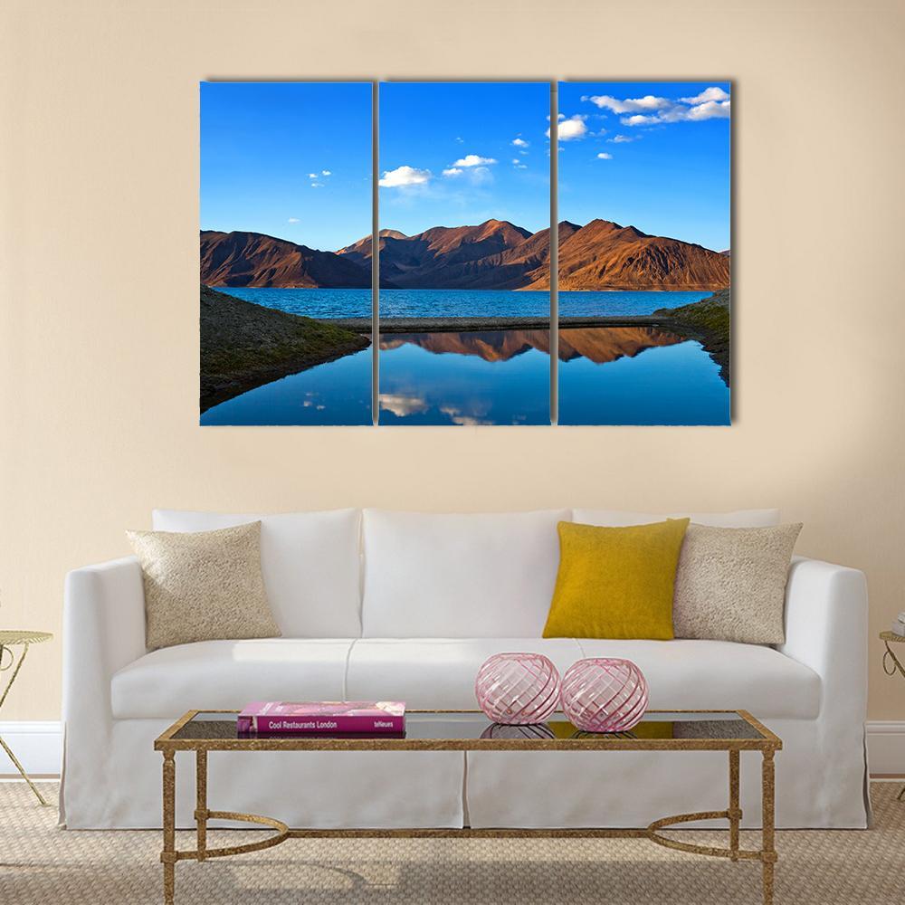 View Of Pangong Lake Canvas Wall Art-3 Horizontal-Gallery Wrap-37" x 24"-Tiaracle