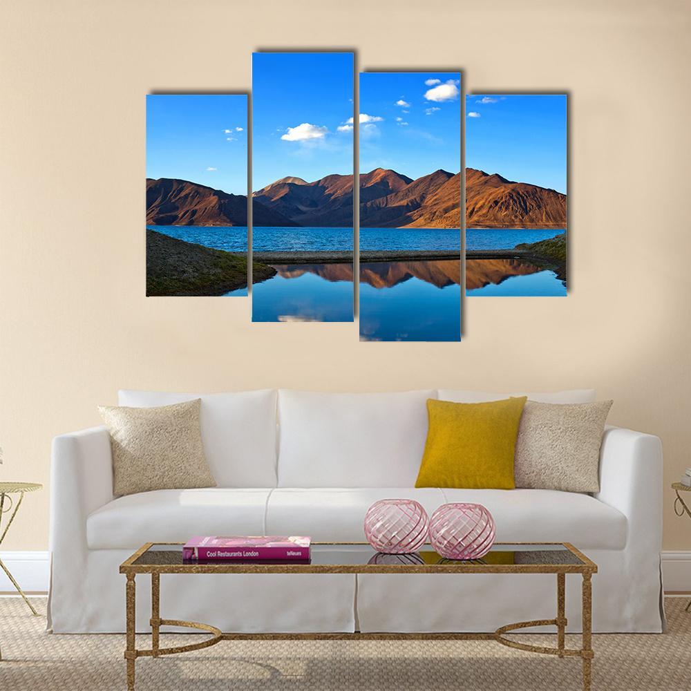 View Of Pangong Lake Canvas Wall Art-4 Pop-Gallery Wrap-50" x 32"-Tiaracle