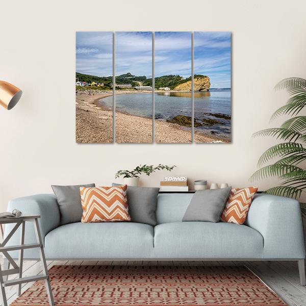 View Of Perce Village In Quebec Canada Canvas Wall Art-4 Horizontal-Gallery Wrap-34" x 24"-Tiaracle