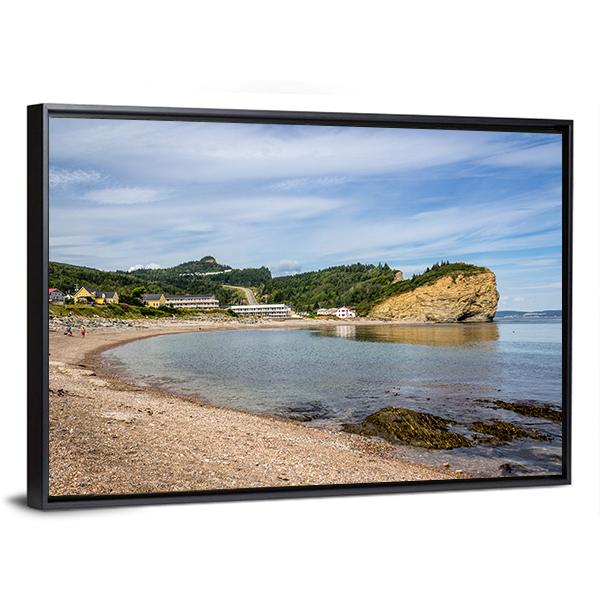 View Of Perce Village In Quebec Canada Canvas Wall Art-3 Horizontal-Gallery Wrap-25" x 16"-Tiaracle