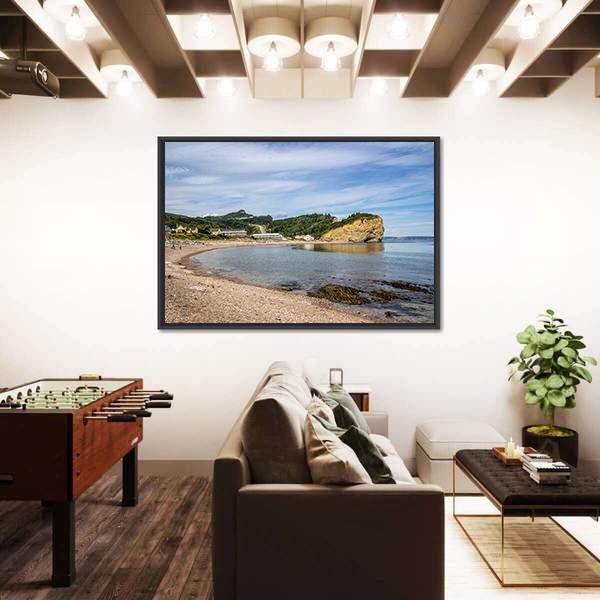 View Of Perce Village In Quebec Canada Canvas Wall Art-3 Horizontal-Gallery Wrap-25" x 16"-Tiaracle