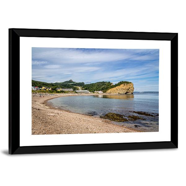 View Of Perce Village In Quebec Canada Canvas Wall Art-3 Horizontal-Gallery Wrap-25" x 16"-Tiaracle