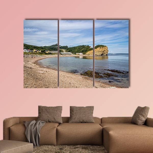 View Of Perce Village In Quebec Canada Canvas Wall Art-3 Horizontal-Gallery Wrap-37" x 24"-Tiaracle