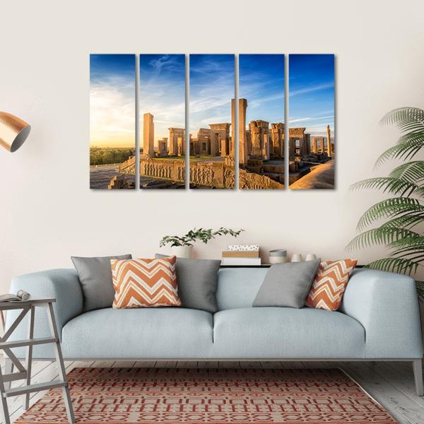 View Of Persepolis The Capital Of Achaemenid Empire Canvas Wall Art-5 Horizontal-Gallery Wrap-22" x 12"-Tiaracle