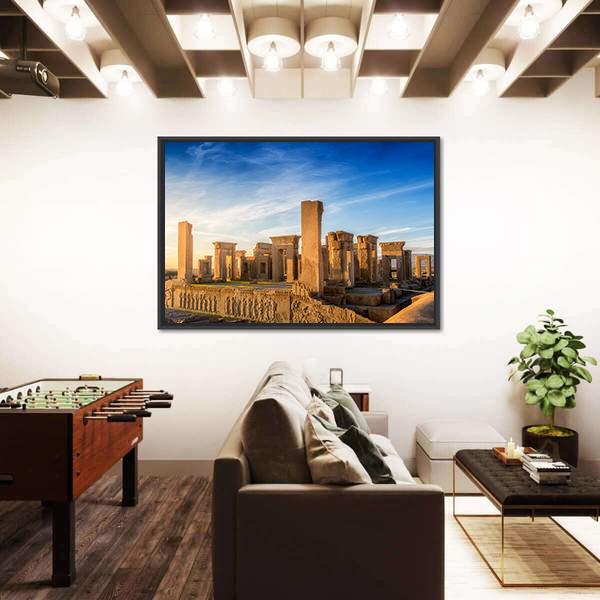 View Of Persepolis The Capital Of Achaemenid Empire Canvas Wall Art-5 Horizontal-Gallery Wrap-22" x 12"-Tiaracle