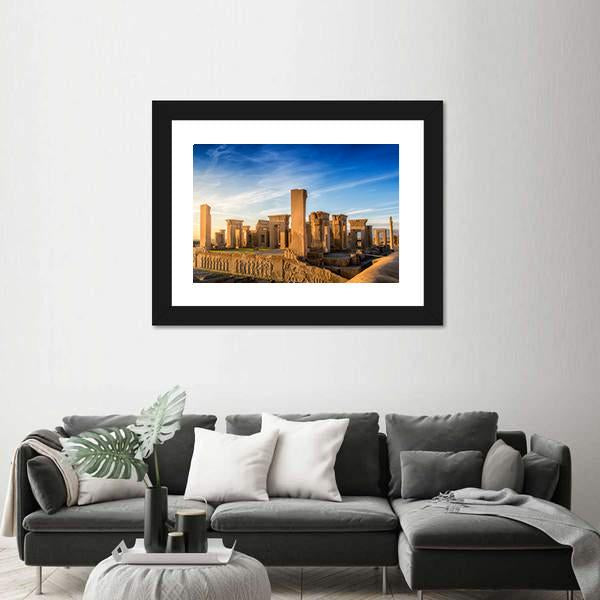 View Of Persepolis The Capital Of Achaemenid Empire Canvas Wall Art-5 Horizontal-Gallery Wrap-22" x 12"-Tiaracle