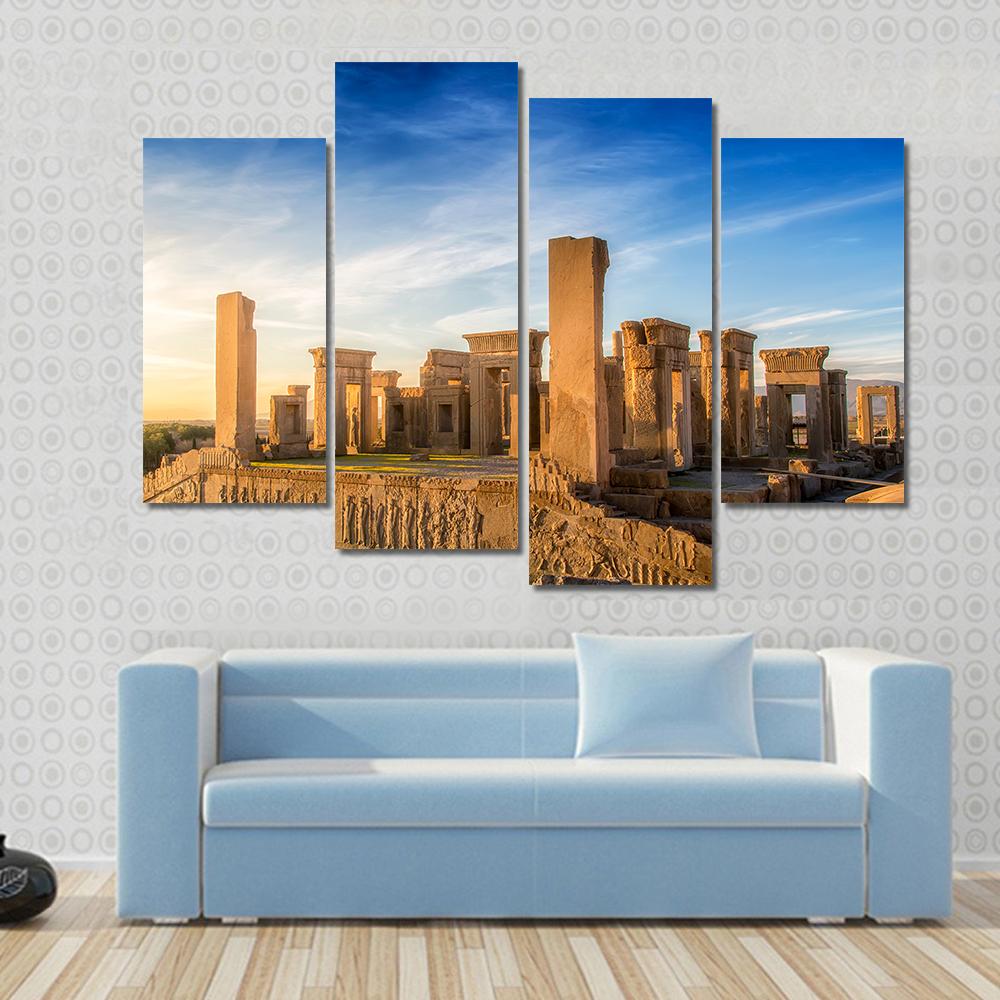 Achaemenid Empire Capital Persepolis Canvas Wall Art-4 Pop-Gallery Wrap-34" x 20"-Tiaracle