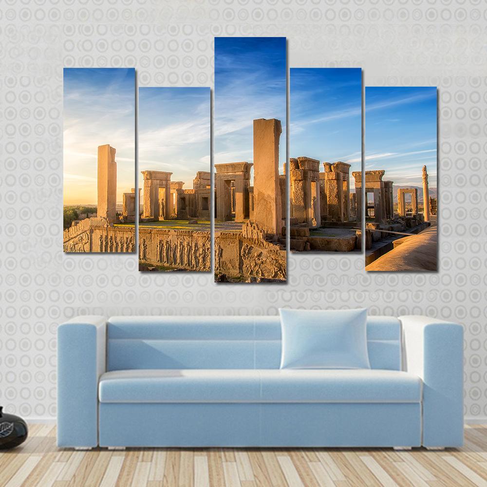 Achaemenid Empire Capital Persepolis Canvas Wall Art-5 Pop-Gallery Wrap-32" x 21"-Tiaracle