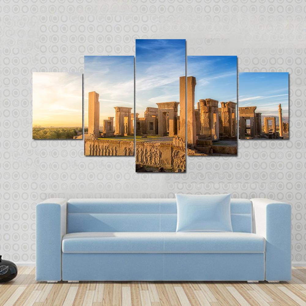 Achaemenid Empire Capital Persepolis Canvas Wall Art-5 Star-Gallery Wrap-42" x 21"-Tiaracle