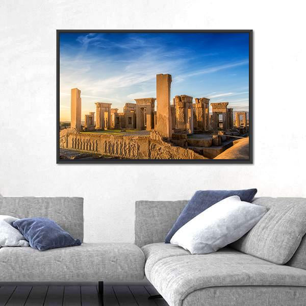 View Of Persepolis The Capital Of Achaemenid Empire Panoramic Canvas Wall Art-1 Piece-36" x 12"-Tiaracle