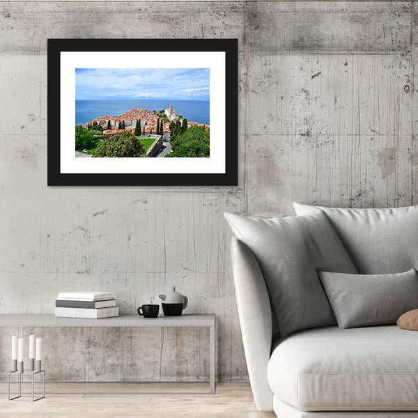 View Of Piran Town In Slovenia Canvas Wall Art-3 Horizontal-Gallery Wrap-25" x 16"-Tiaracle