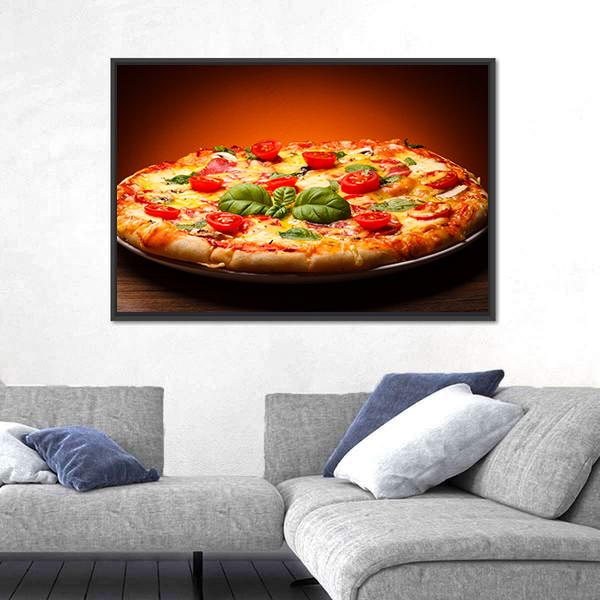 View Of Pizza Canvas Wall Art-3 Horizontal-Gallery Wrap-25" x 16"-Tiaracle