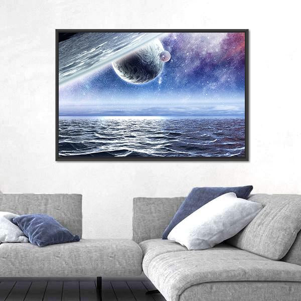 View Of Planet Canvas Wall Art-3 Horizontal-Gallery Wrap-25" x 16"-Tiaracle