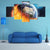 View Of Planet Earth Burning In Space Canvas Wall Art-4 Pop-Gallery Wrap-50" x 32"-Tiaracle