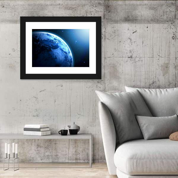 View Of Planet From Space Canvas Wall Art-3 Horizontal-Gallery Wrap-25" x 16"-Tiaracle