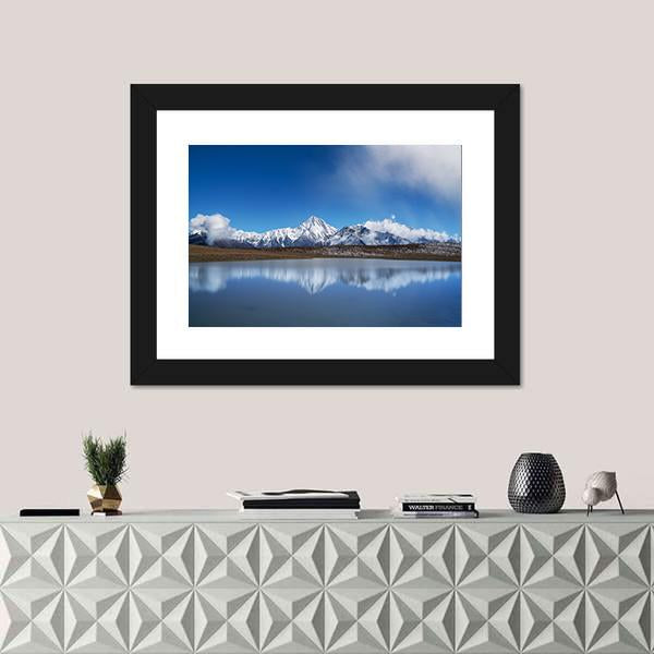View Of Plateau Lakes And Snow Mountains Canvas Wall Art-1 Piece-Framed Print-20" x 16"-Tiaracle