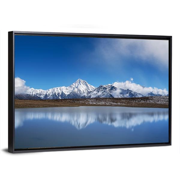 View Of Plateau Lakes And Snow Mountains Canvas Wall Art-3 Horizontal-Gallery Wrap-25" x 16"-Tiaracle
