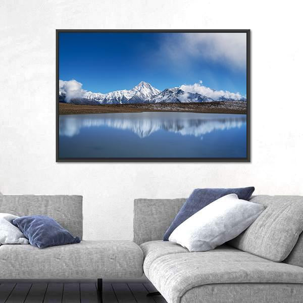 View Of Plateau Lakes And Snow Mountains Canvas Wall Art-3 Horizontal-Gallery Wrap-25" x 16"-Tiaracle