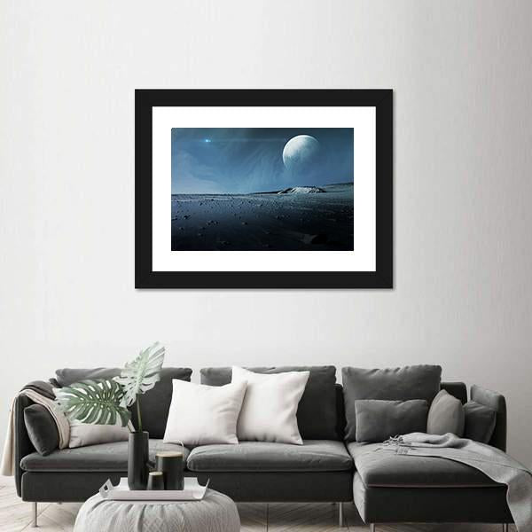 View Of Pluto From Charon Canvas Wall Art-3 Horizontal-Gallery Wrap-25" x 16"-Tiaracle