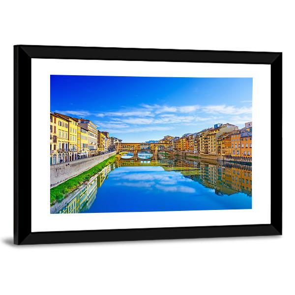View Of Ponte Vecchio Florence Canvas Wall Art-3 Horizontal-Gallery Wrap-25" x 16"-Tiaracle