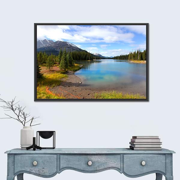 View Of Porcupine Creek In Banff National Park Canvas Wall Art-1 Piece-Floating Frame-24" x 16"-Tiaracle