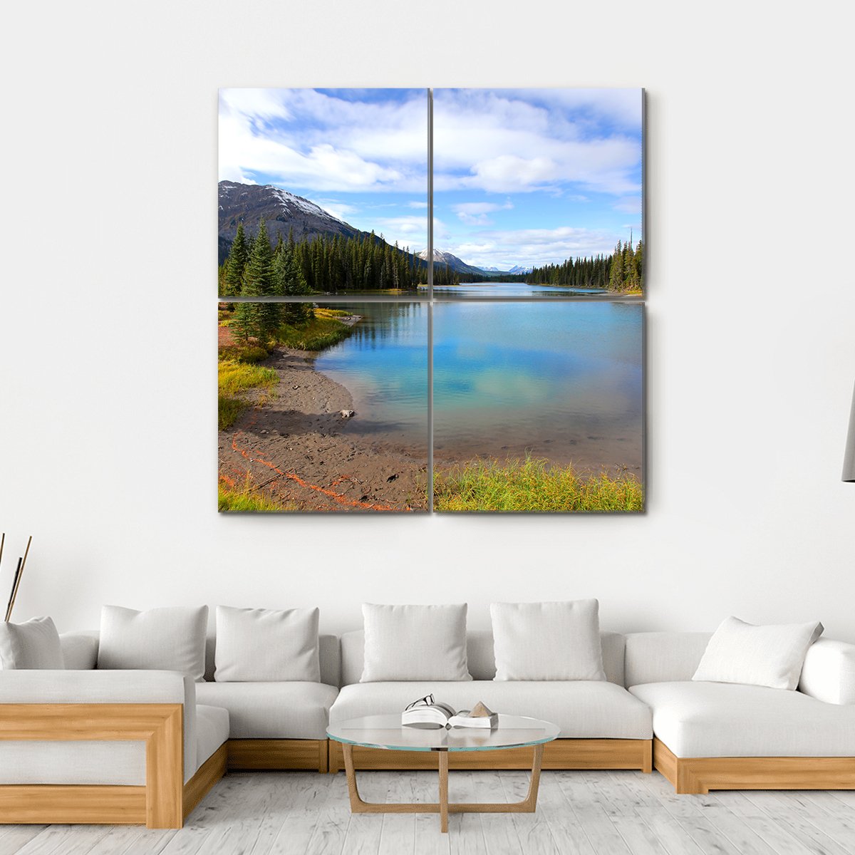View Of Porcupine Creek In Banff National Park Canvas Wall Art-4 Square-Gallery Wrap-17" x 17"-Tiaracle