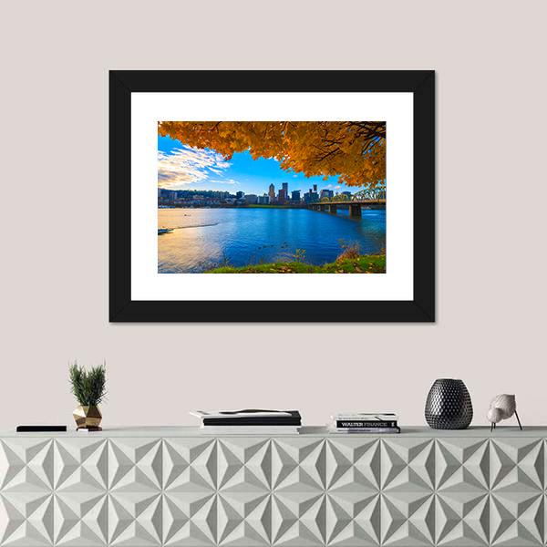 View Of Portland Canvas Wall Art-1 Piece-Framed Print-20" x 16"-Tiaracle