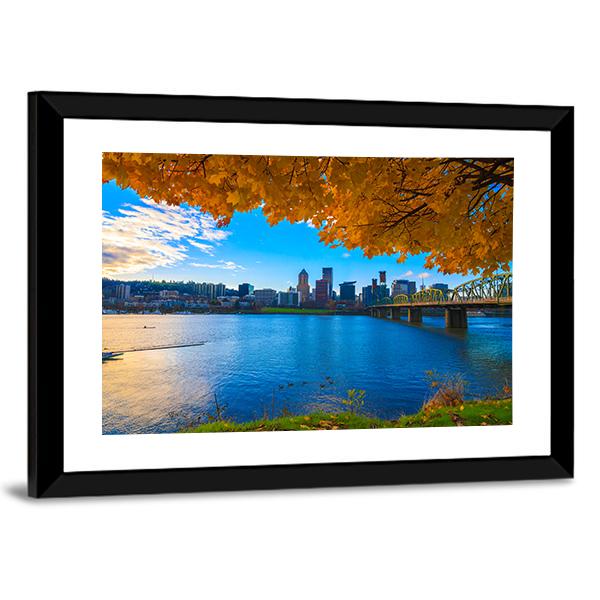 View Of Portland Canvas Wall Art-5 Horizontal-Gallery Wrap-22" x 12"-Tiaracle