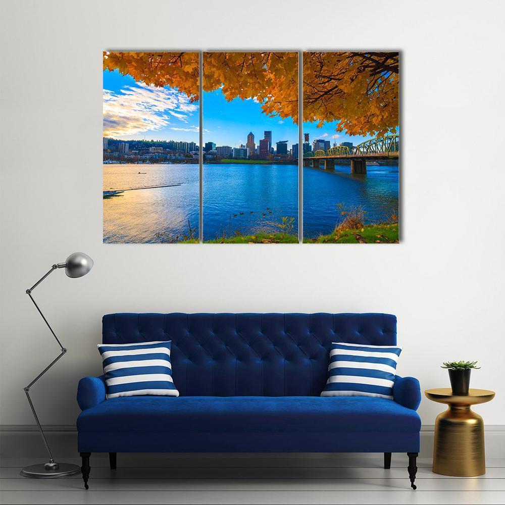 View Of Portland Canvas Wall Art-3 Horizontal-Gallery Wrap-37" x 24"-Tiaracle