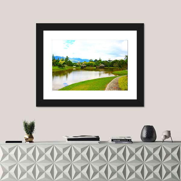 View Of Public Lake Garden In Malaysia Canvas Wall Art-1 Piece-Framed Print-20" x 16"-Tiaracle
