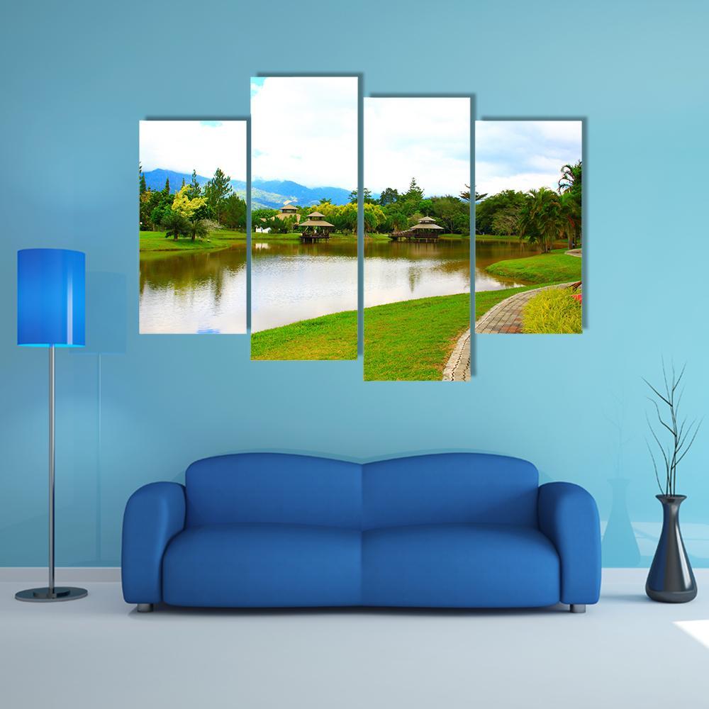 View Of Public Lake Garden In Malaysia Canvas Wall Art-4 Pop-Gallery Wrap-50" x 32"-Tiaracle