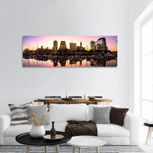 Neighbourhood Of Puerto Madero Panoramic Canvas Wall Art-1 Piece-36" x 12"-Tiaracle