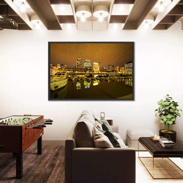 View Of Puerto Madero In Buenos Aires Canvas Wall Art-3 Horizontal-Gallery Wrap-25" x 16"-Tiaracle
