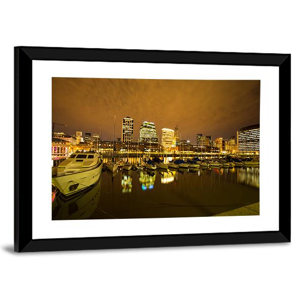 View Of Puerto Madero In Buenos Aires Canvas Wall Art-3 Horizontal-Gallery Wrap-25" x 16"-Tiaracle