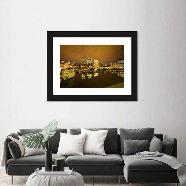 View Of Puerto Madero In Buenos Aires Canvas Wall Art-3 Horizontal-Gallery Wrap-25" x 16"-Tiaracle
