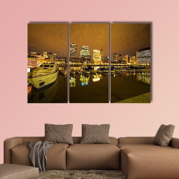 View Of Puerto Madero In Buenos Aires Canvas Wall Art-3 Horizontal-Gallery Wrap-25" x 16"-Tiaracle