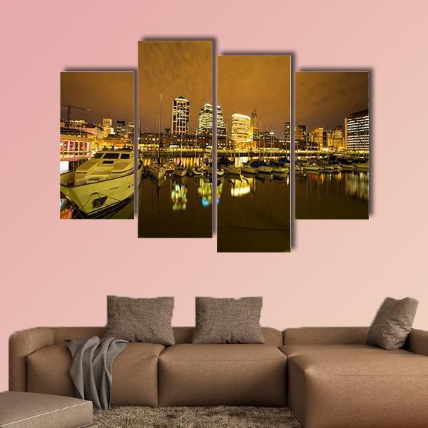 View Of Puerto Madero In Buenos Aires Canvas Wall Art-4 Pop-Gallery Wrap-50" x 32"-Tiaracle