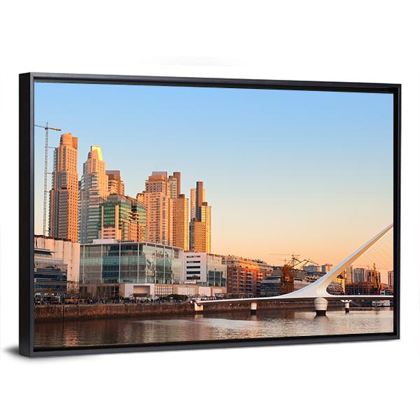 View Of Puerto Madero In Day Light Canvas Wall Art-3 Horizontal-Gallery Wrap-25" x 16"-Tiaracle