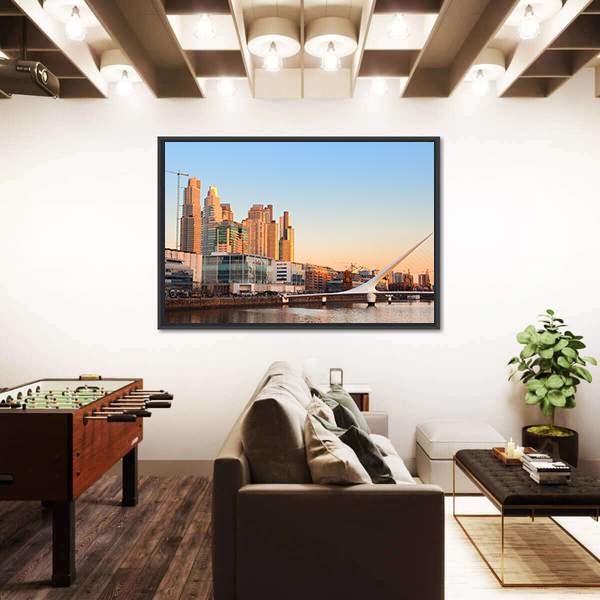 View Of Puerto Madero In Day Light Canvas Wall Art-3 Horizontal-Gallery Wrap-25" x 16"-Tiaracle