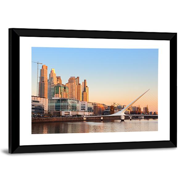 View Of Puerto Madero In Day Light Canvas Wall Art-3 Horizontal-Gallery Wrap-25" x 16"-Tiaracle