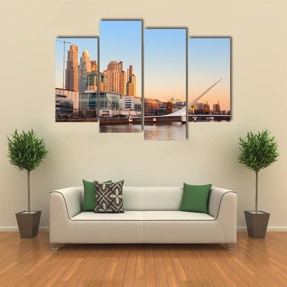View Of Puerto Madero In Day Light Canvas Wall Art-4 Pop-Gallery Wrap-50" x 32"-Tiaracle